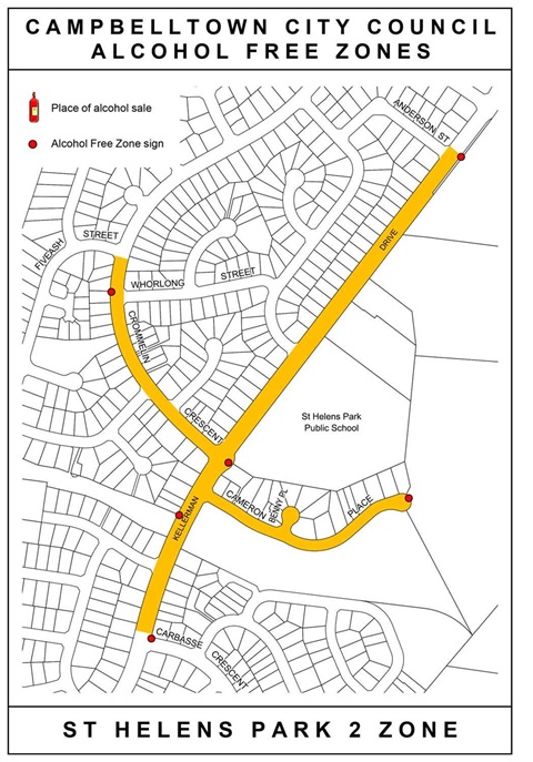 Alcohol Free Zone St. Helens Park2 map