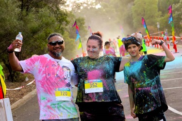 Group of friends full of colour