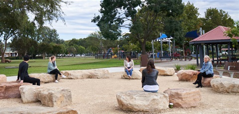 Yarning Circle at Koshigaya Park, Campbelltown
