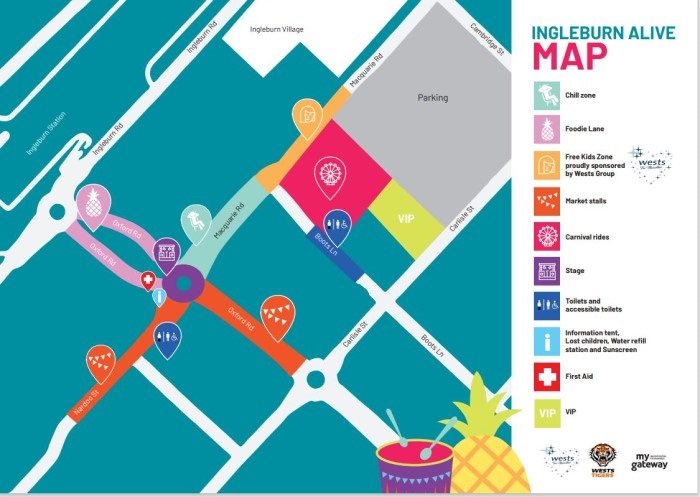 Map of Ingleburn Alive Event 