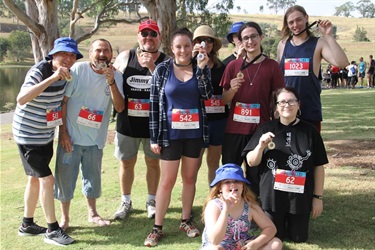 Family team with their medals