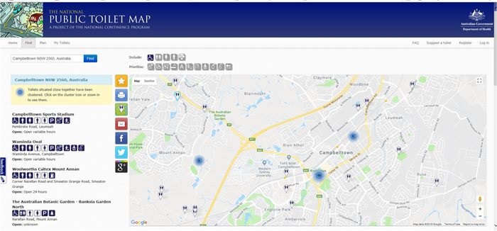 National Public Toilet map